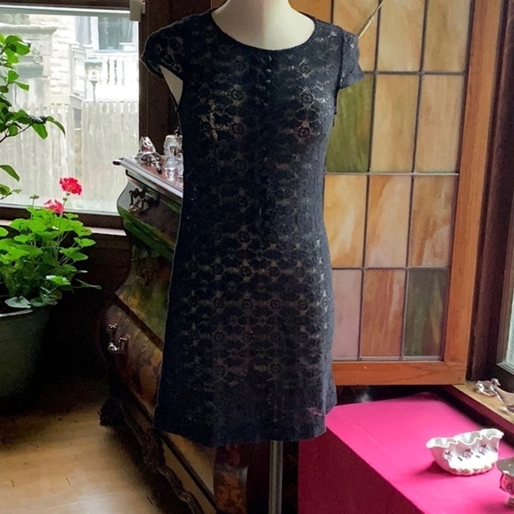 TIBI Stretch Semi-Sheer "LBD" Size: 6